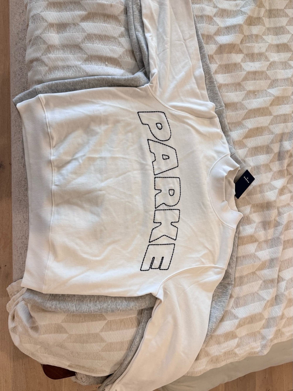 PARKE x Target White Logo Oversized Crewneck Sweatshirt - Picture 7 of 11